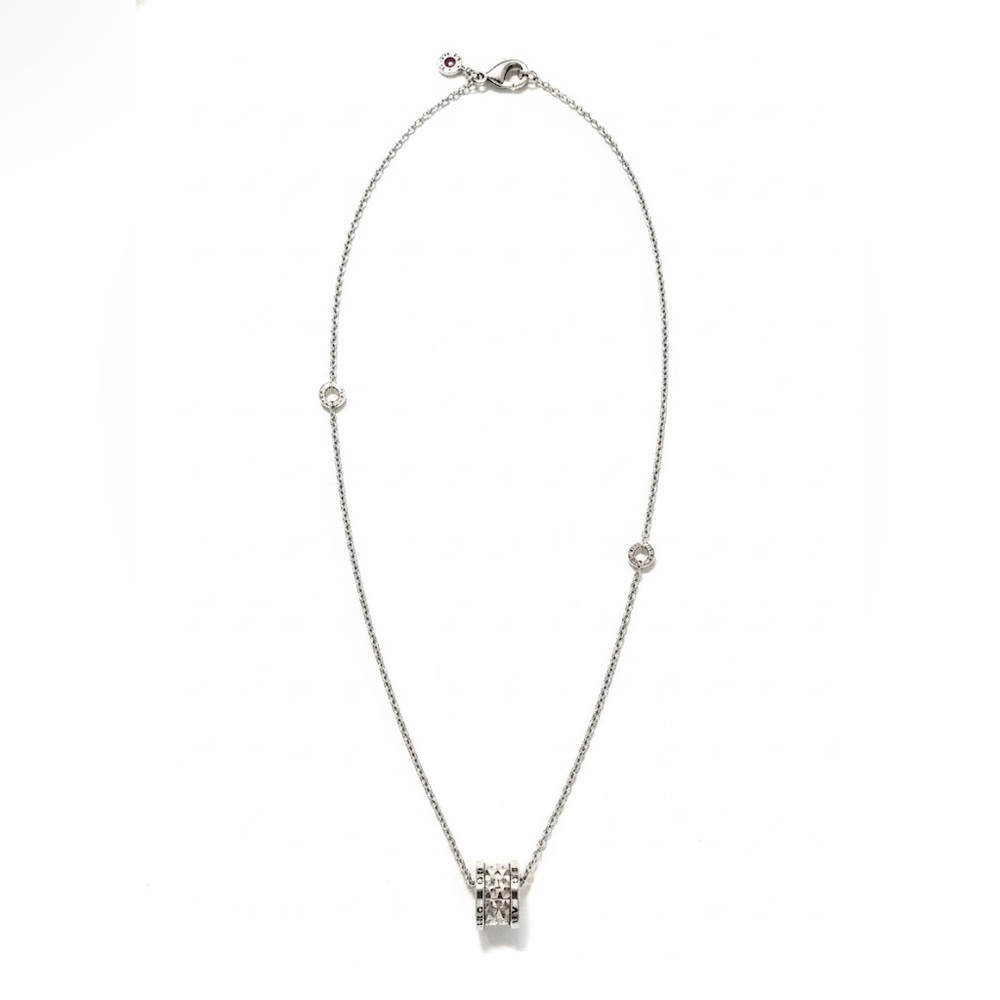 Bvlgari Silver Circle Pendant Necklace